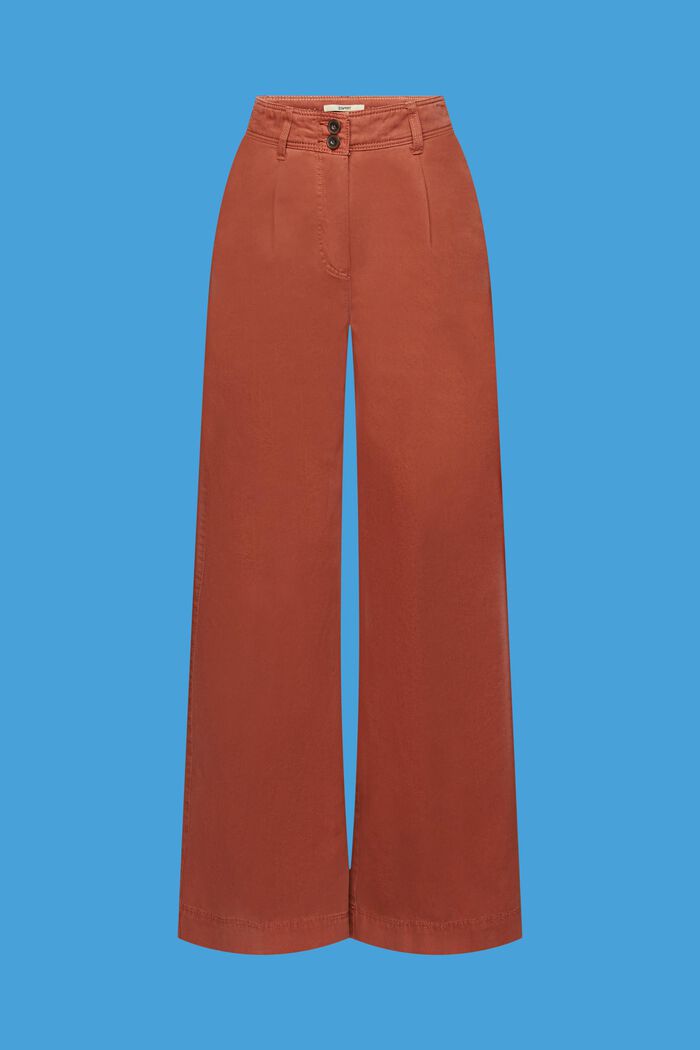 Chino broek met wijde pijpen, RUST BROWN, detail image number 7