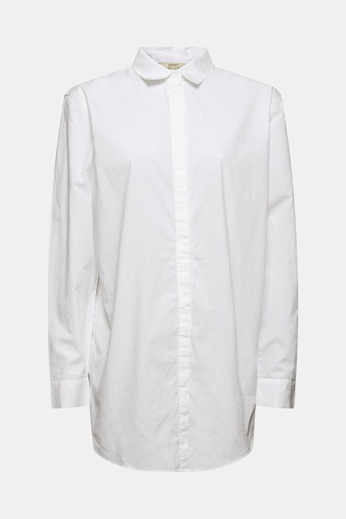 Lange blouse van 100% biologisch katoen, WHITE, overview