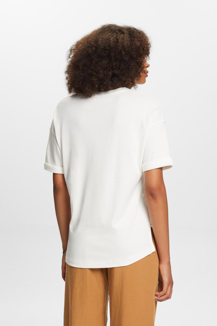 Oversized T-shirt met opgestikte zak, OFF WHITE, detail image number 3