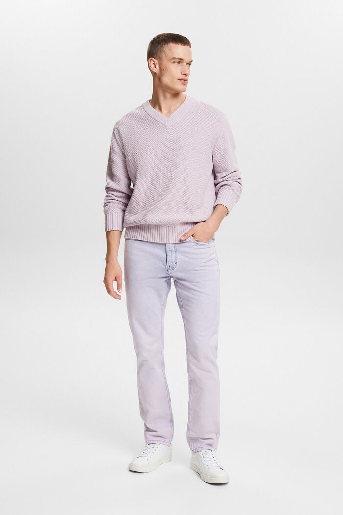 Jeans met middelhoge taille en rechte pijpen, LAVENDER, detail image number 1