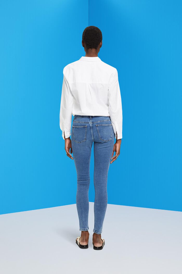 Jean de coupe Skinny Fit à taille mi-haute doté de poches zippées, BLUE MEDIUM WASHED, detail image number 3