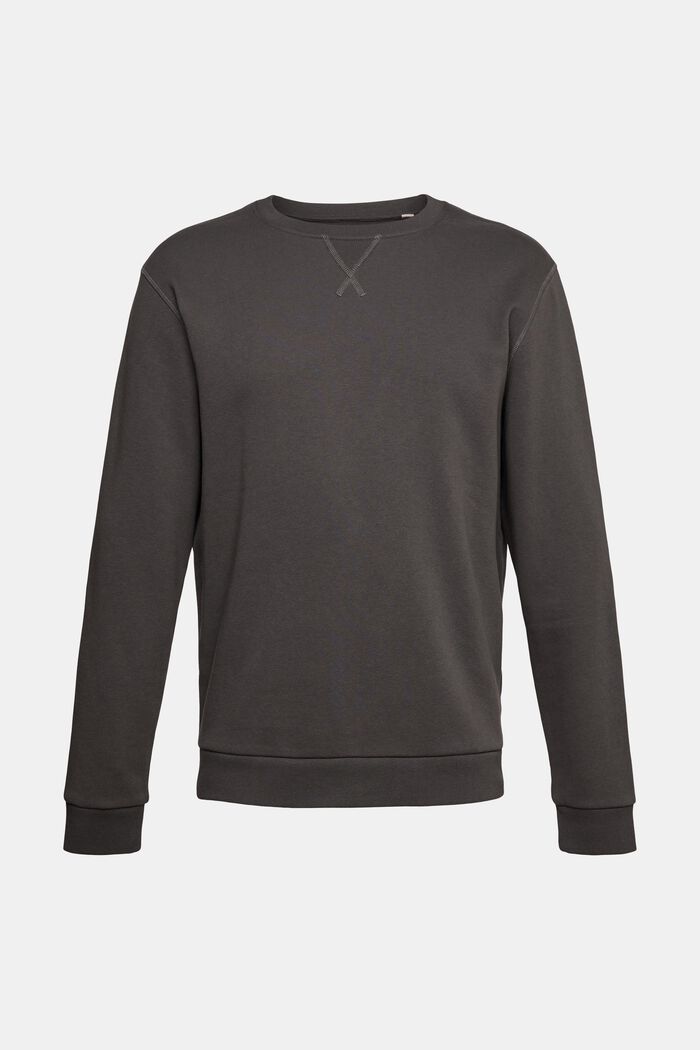 Effen sweatshirt met regular fit, BLACK, detail image number 2