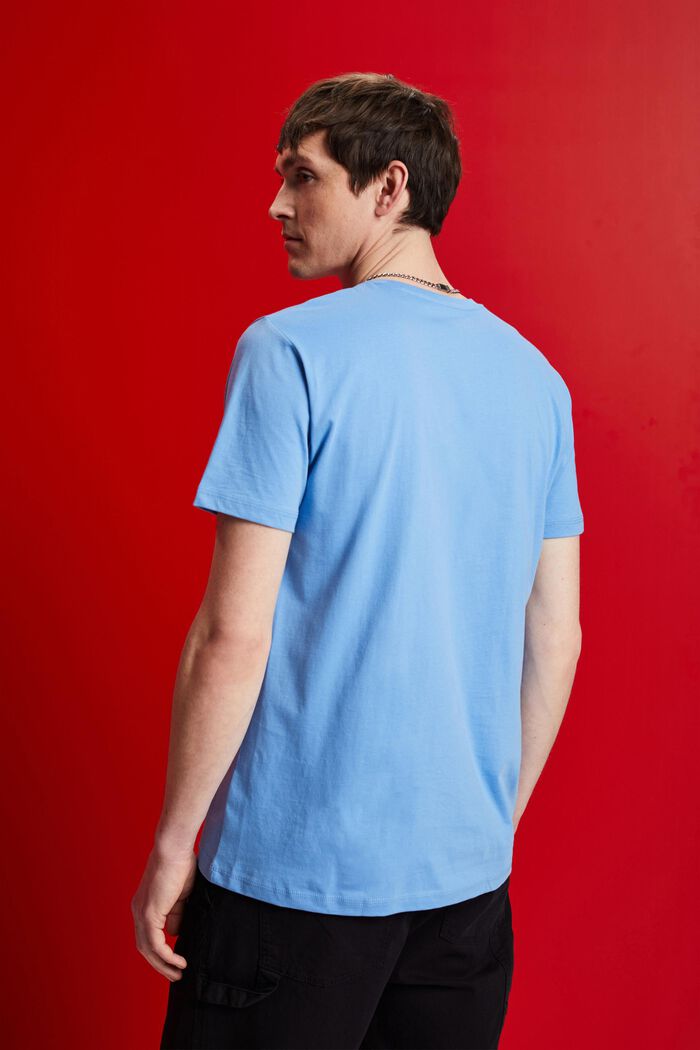 T-shirt met ronde hals, 100% katoen, LIGHT BLUE, detail image number 3