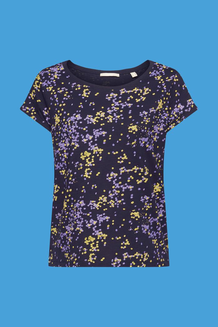 Katoenen shirt met bloemenprint, NAVY, detail image number 5