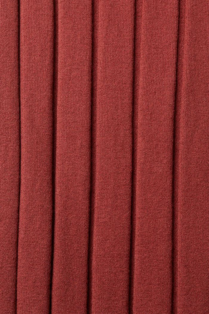 Robe longueur midi côtelée en laine mélangée, RUST BROWN, detail image number 1
