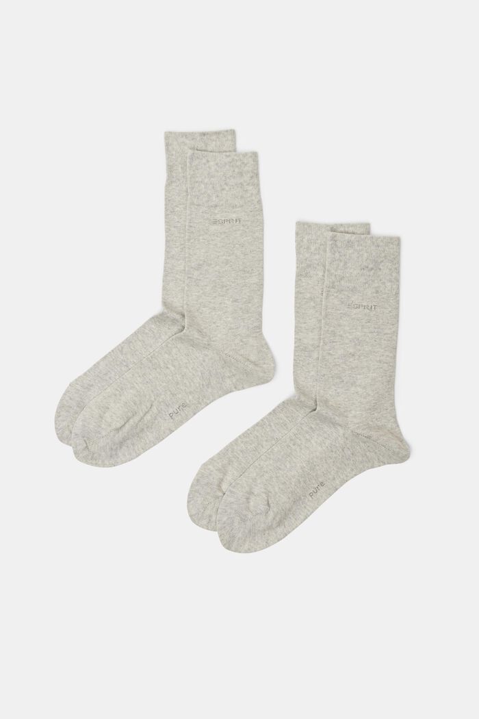 Set van 2 paar sokken, organic cotton, STORM GREY, detail image number 0