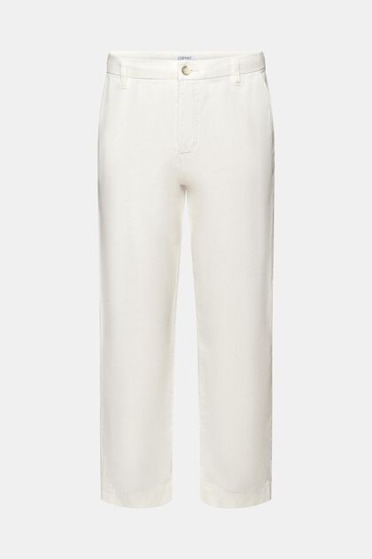 Pantalon de coupe droite en lin et coton