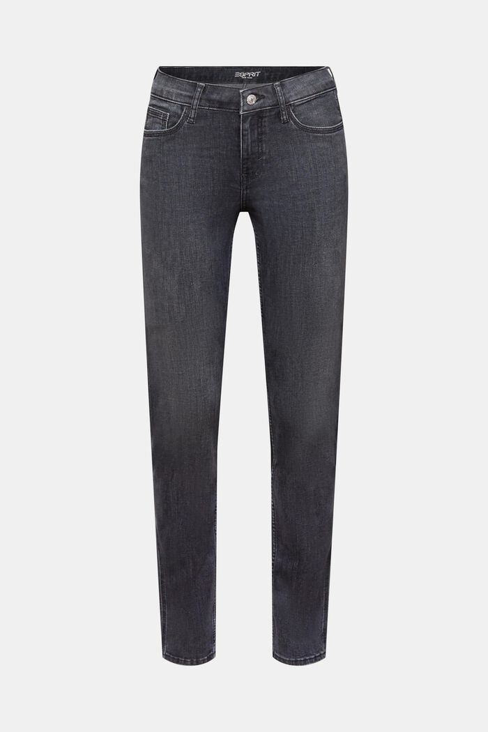 Slim fit-jeans met middelhoge taille, BLACK MEDIUM WASHED, detail image number 7