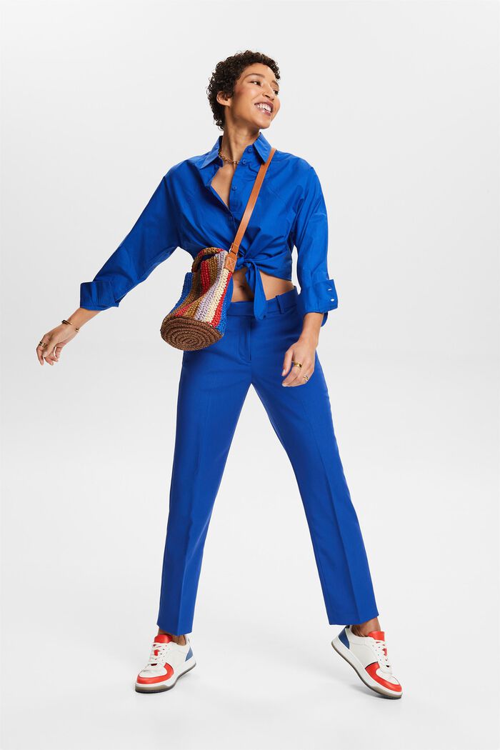 Pantalon taille basse de coupe droite, BRIGHT BLUE, detail image number 5