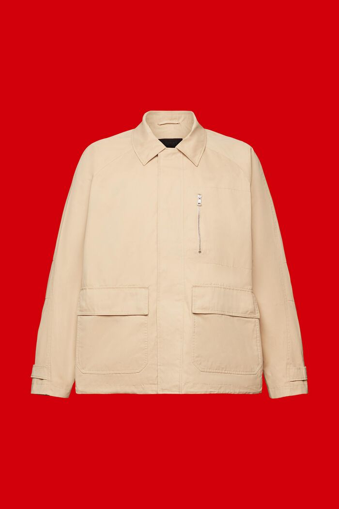 Field jacket van een katoenmix, SAND, detail image number 5