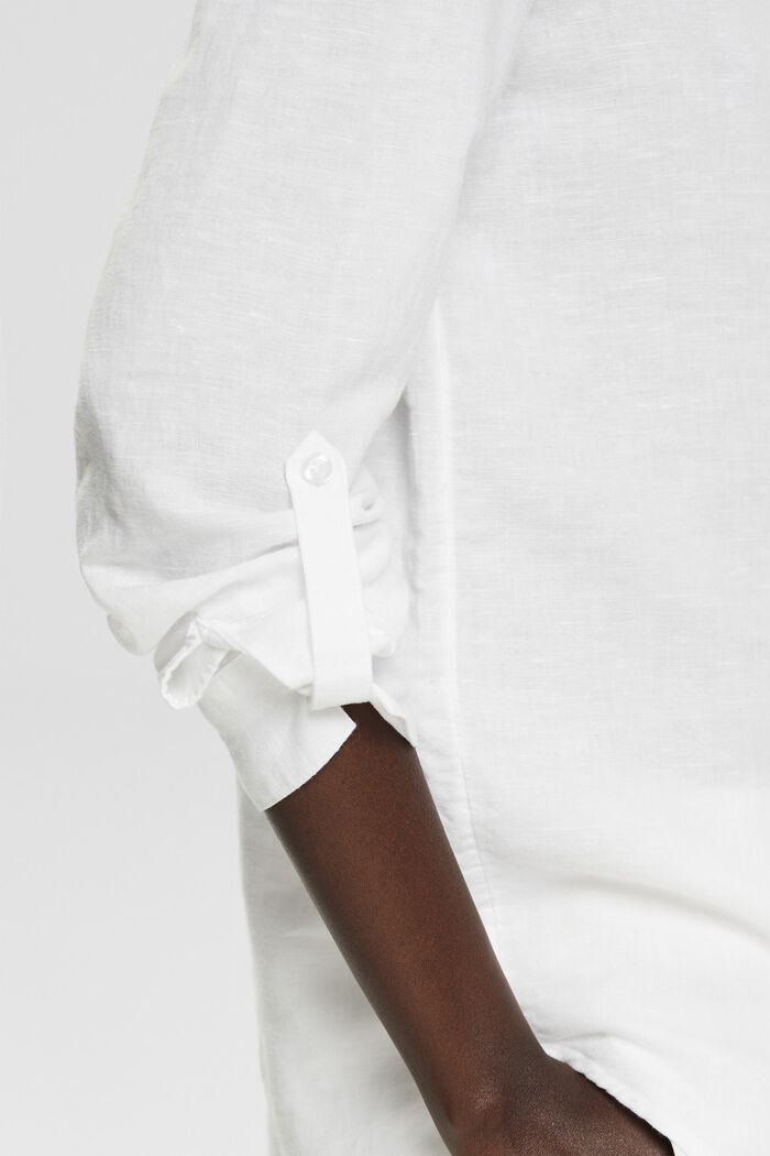 Oversized blouse van een linnenmix, WHITE, detail image number 5