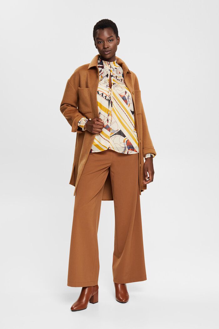 Chiffon blouse met motief, CREAM BEIGE, detail image number 0