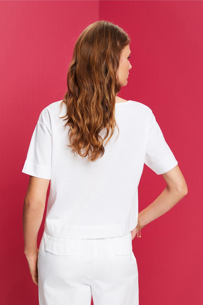 T-shirt de coupe carrée,TENCEL™, WHITE, detail image number 3