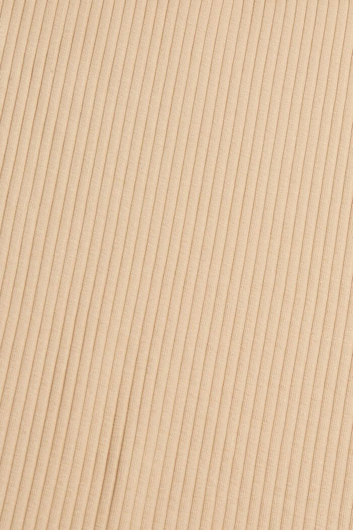 Jupe côtelée en jersey de coton biologique, BEIGE, detail image number 4