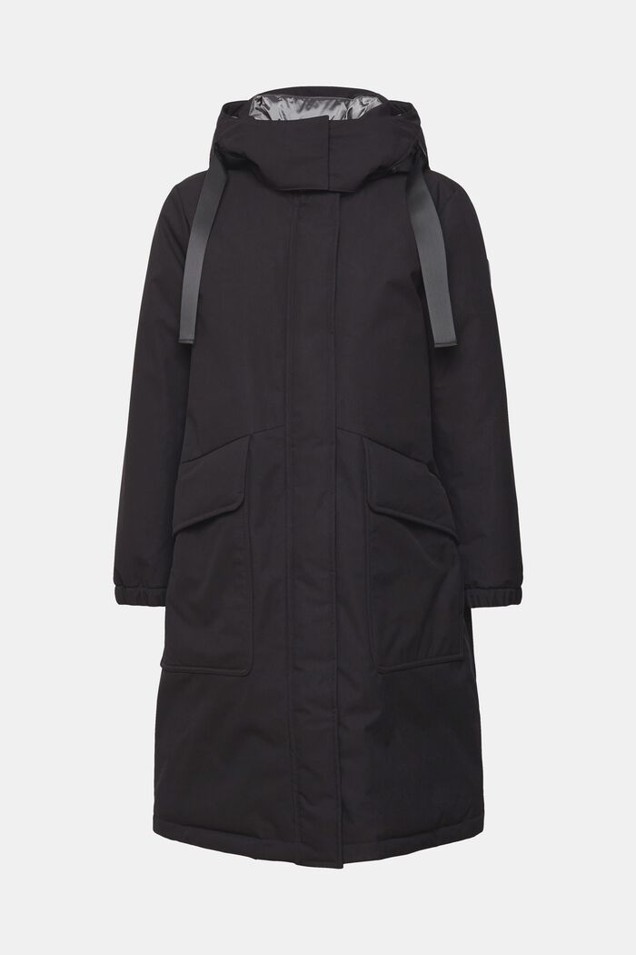Manteau à capuche à doublure surpiquée, BLACK, detail image number 6
