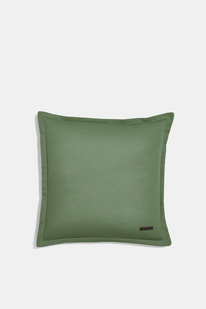 Housse de coussin bicolore en 100 % coton, GREEN, detail image number 0