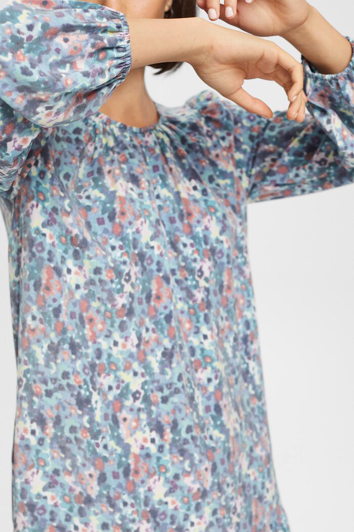 Midi-jurk met motief, TEAL BLUE, detail image number 2