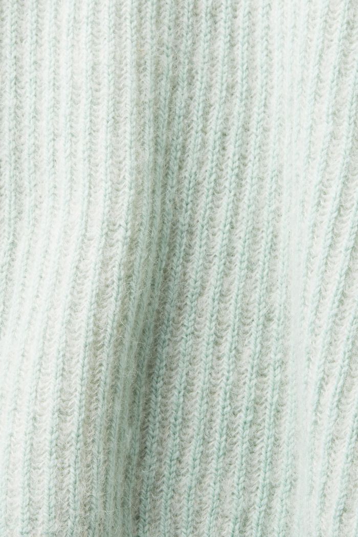 Tweekleurige trui met alpaca, LIGHT AQUA GREEN, detail image number 5