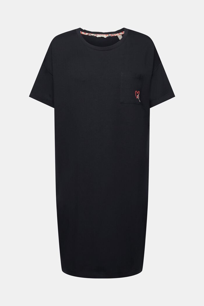 Chemise de nuit munie d’une poche-poitrine, BLACK, detail image number 5