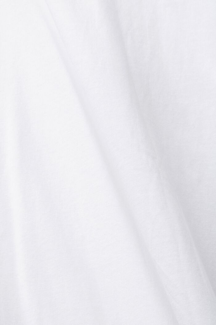 T-shirt en coton à imprimé sur le devant, WHITE, detail image number 4