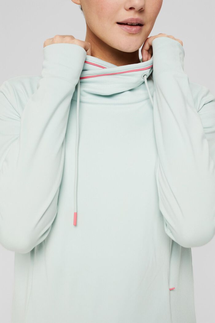 Gerecycled: sportief sweatshirt met E-DRY, PASTEL GREEN, detail image number 2