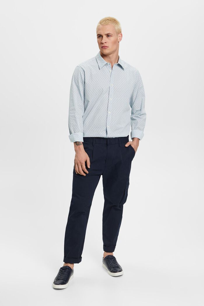 Slim fit-overhemd met patroon all-over, LIGHT BLUE, detail image number 4