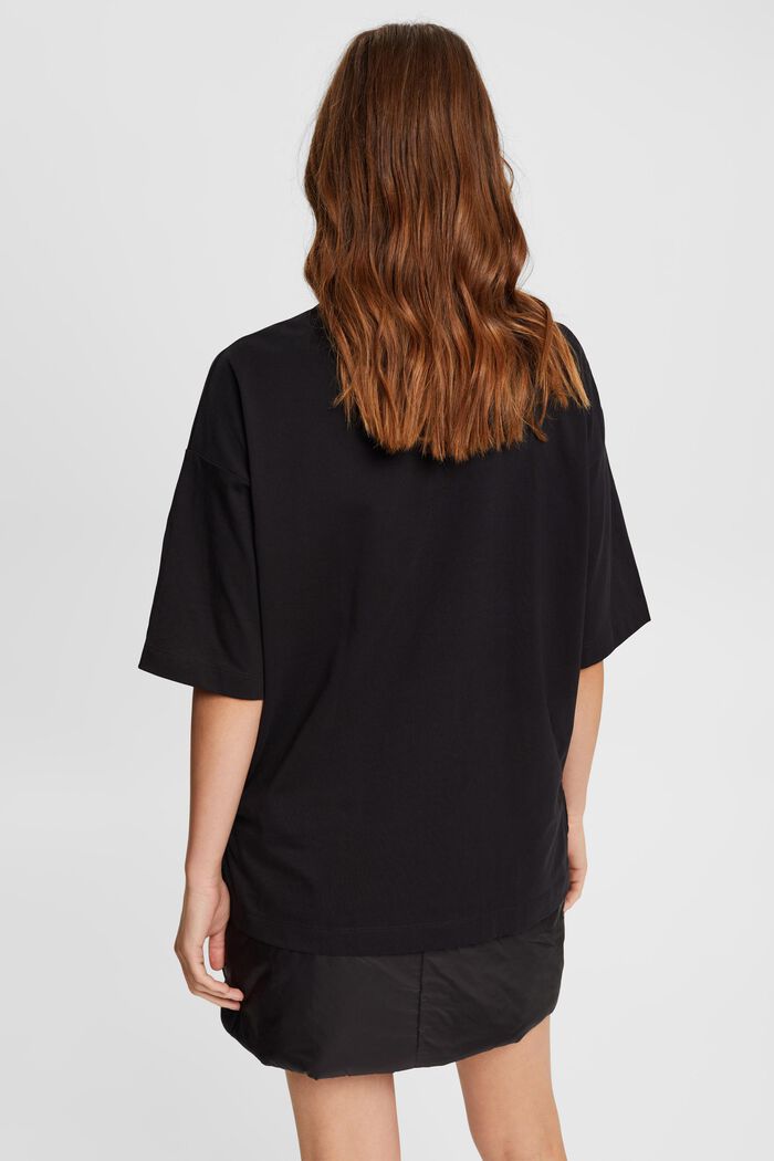 T-shirt oversize à application de paillettes, BLACK, detail image number 4