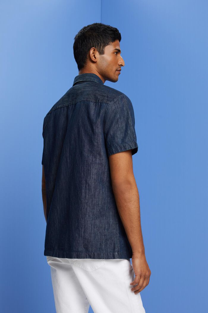 Chemise à manches courtes en jean, BLUE BLACK, detail image number 5