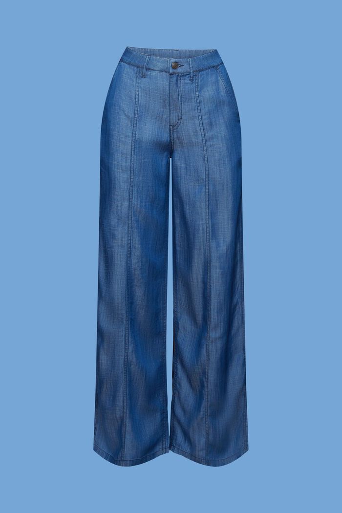 Pantalon taille haute à jambes larges, BLUE MEDIUM WASHED, detail image number 7