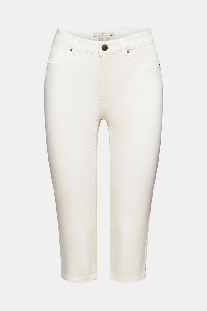 Pantalon corsaire en coton bio, WHITE, detail image number 1