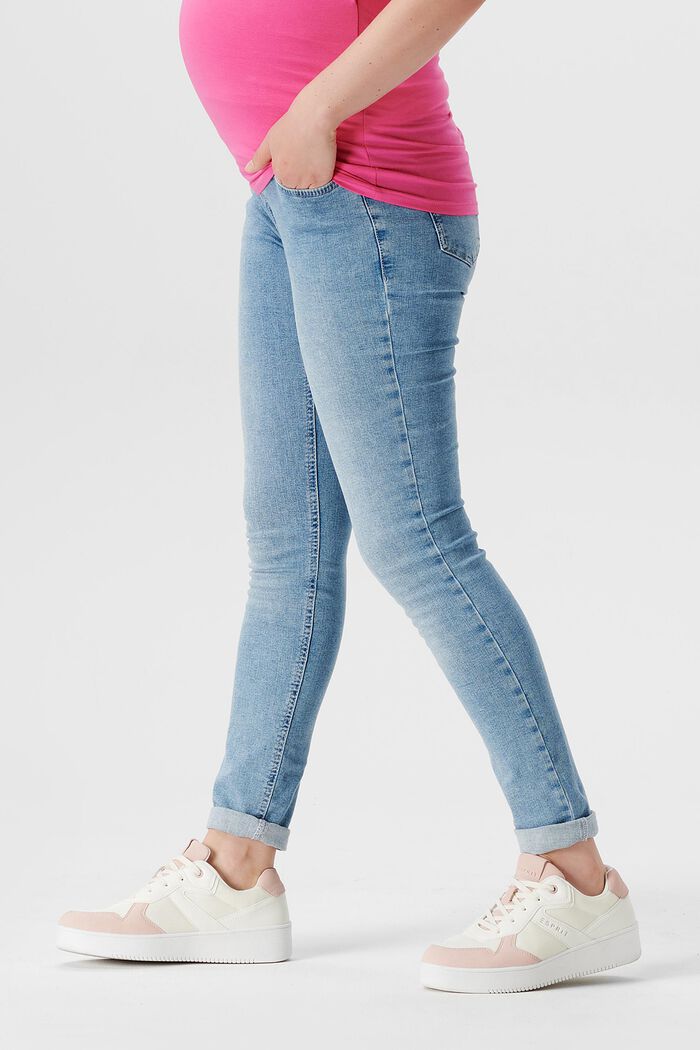Skinny fit-jeans met band over de buik, LIGHT WASHED, detail image number 3
