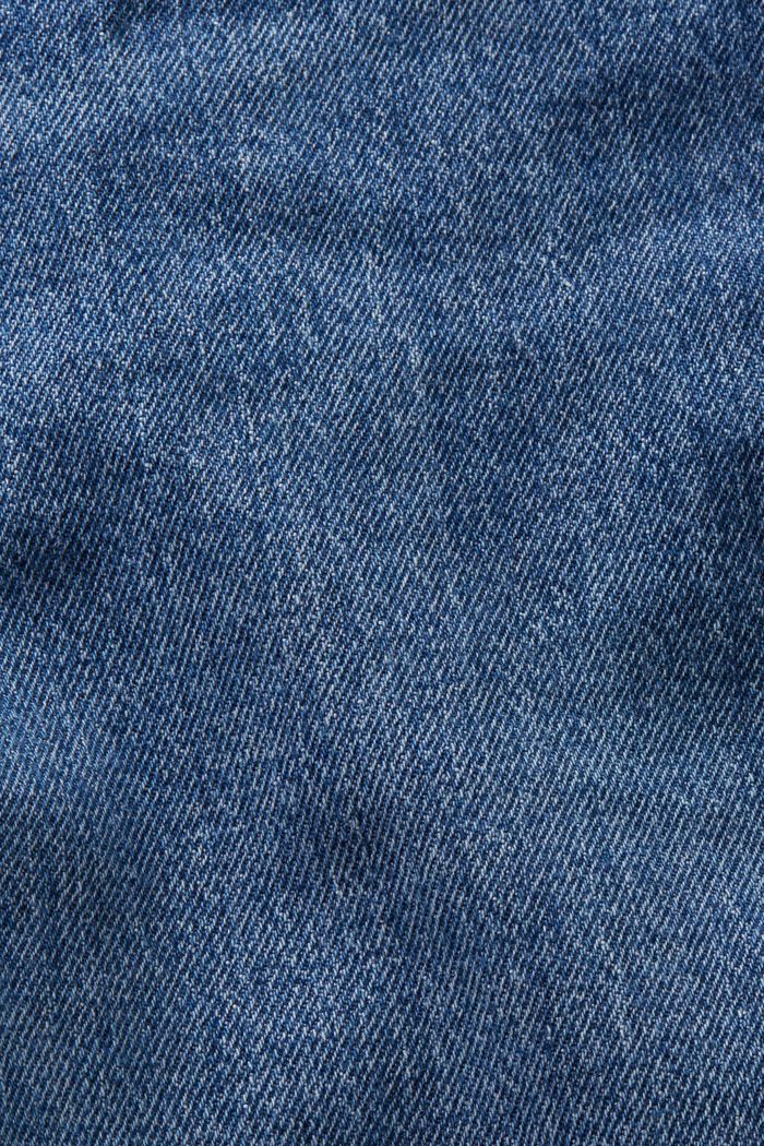 Jeans met extra hoge taille en rafelige zoom, BLUE DARK WASHED, detail image number 5