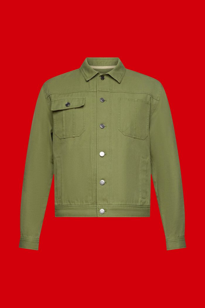 Katoenen trucker jacket, OLIVE, detail image number 5