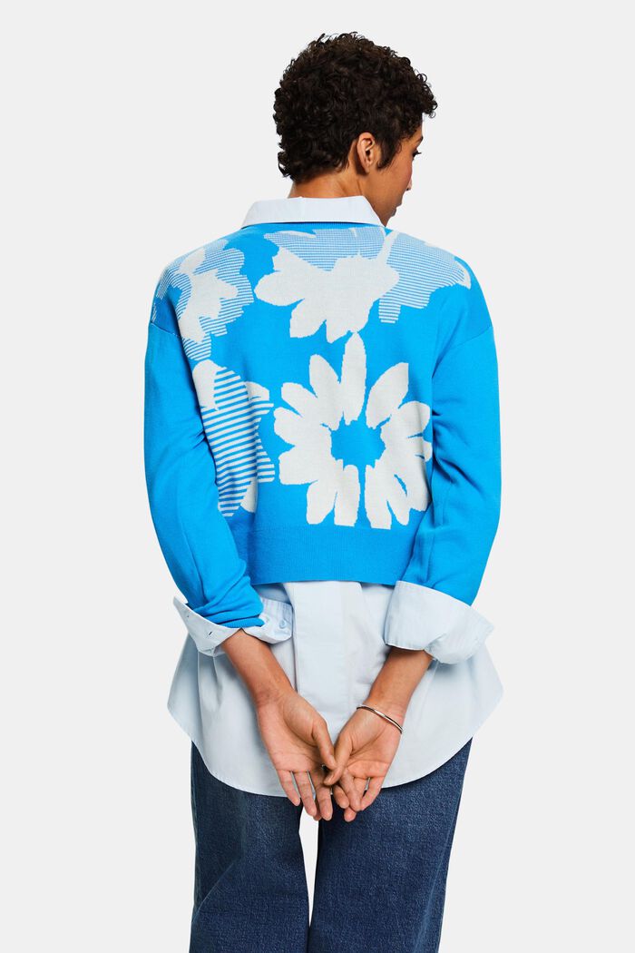 Jacquard sweatshirt van katoen, BLUE, detail image number 2
