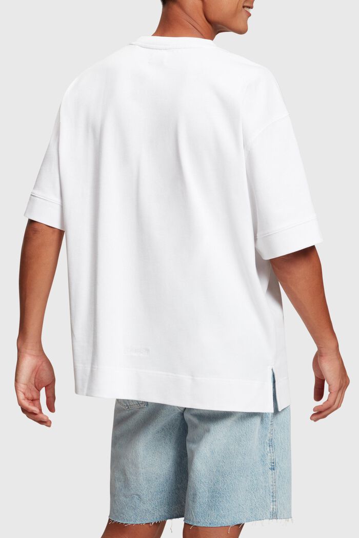 T-shirt à imprimé indigo placé Denim Not Denim, WHITE, detail image number 2
