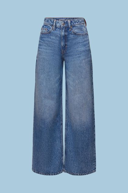 Retro jeans met hoge taille en wijde pijpen