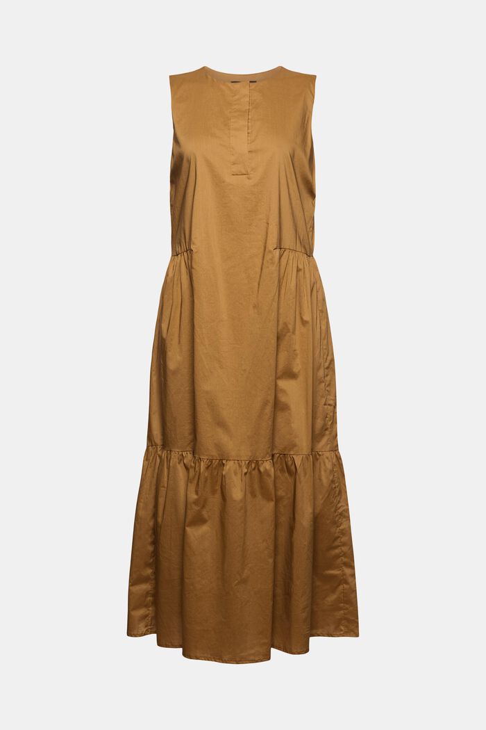 Mouwloze katoenen midi-jurk met volant, BARK, detail image number 0