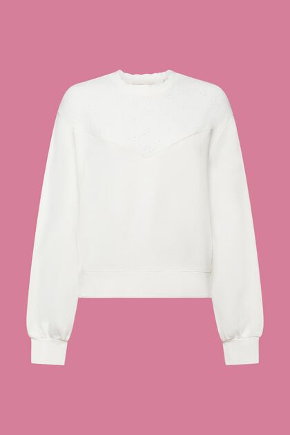Sweat-shirt à broderie, OFF WHITE, overview