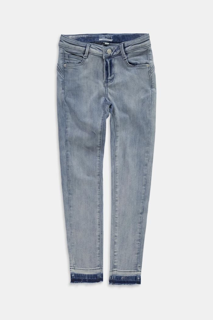 Jeans met verstelbare band, BLUE BLEACHED, overview