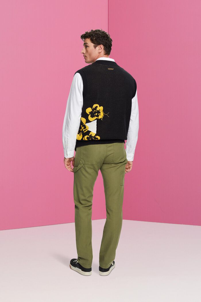 Pantalon de style cargo en coton, OLIVE, detail image number 3
