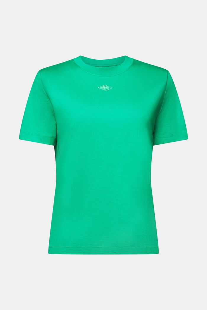 T-shirt à logo brodé en coton Pima, GREEN, detail image number 6