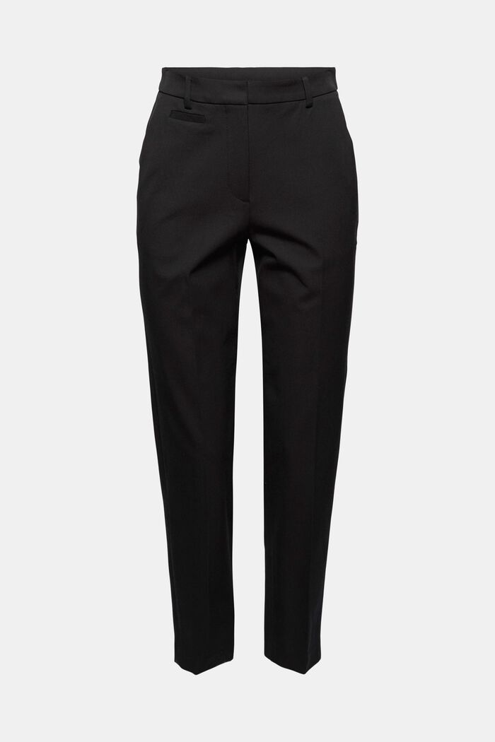 Pantalon stretch en coton mélangé, BLACK, detail image number 0
