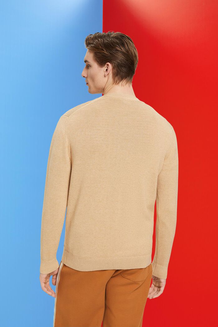 Cardigan à encolure en V en coton durable, BEIGE, detail image number 3