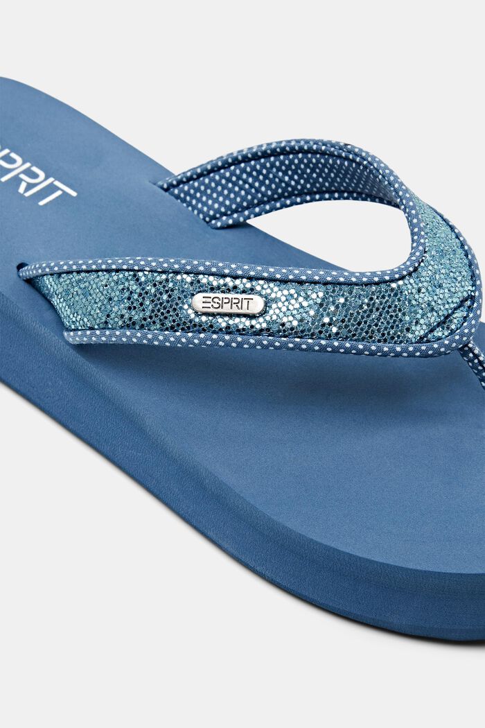 Sandales à entredoigt avec semelle plateau, BLUE, detail image number 3