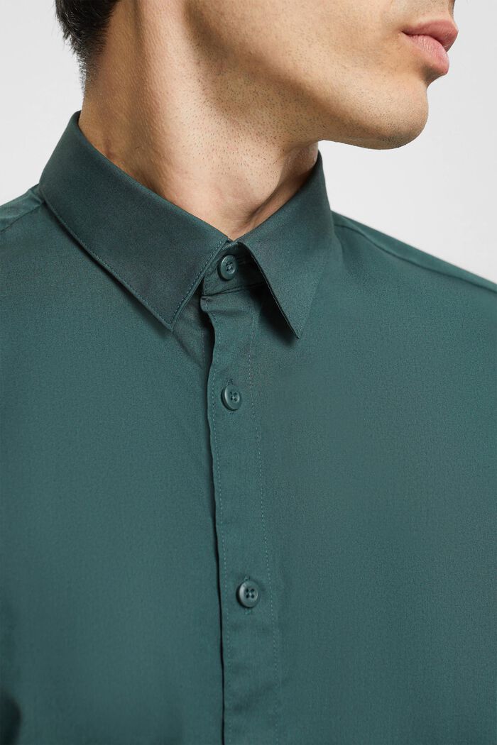 Overhemd van duurzaam katoen, DARK TEAL GREEN, detail image number 0