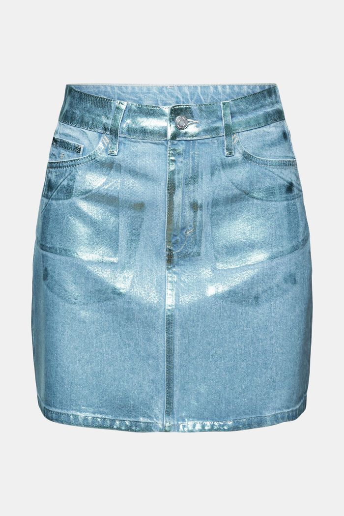 Mini-jupe en jean d’aspect métallique, DENIM/PISTACHIO GREEN, detail image number 7