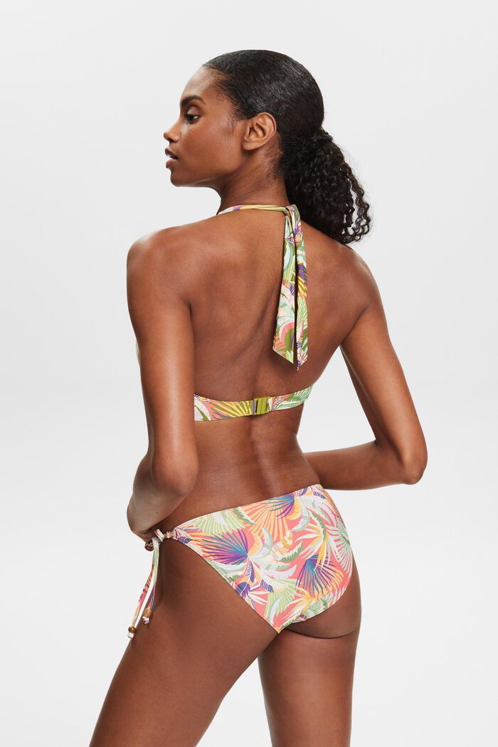 Gewatteerde halter-bikinitop met print, DARK GREEN, detail image number 3