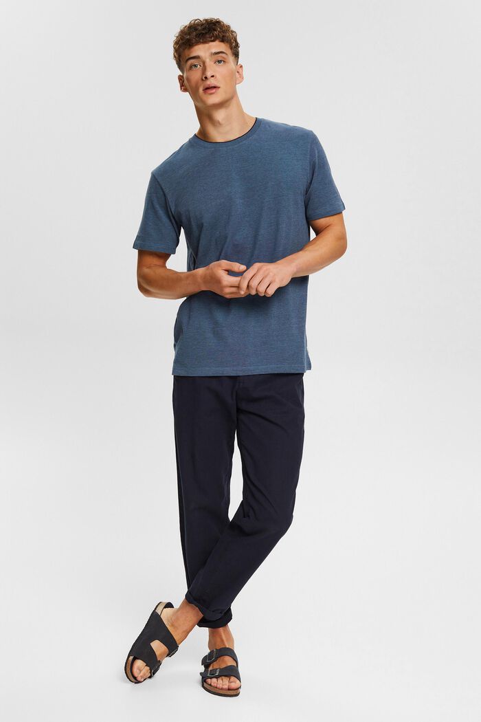 T-shirt van katoen-piqué, BLUE, detail image number 1