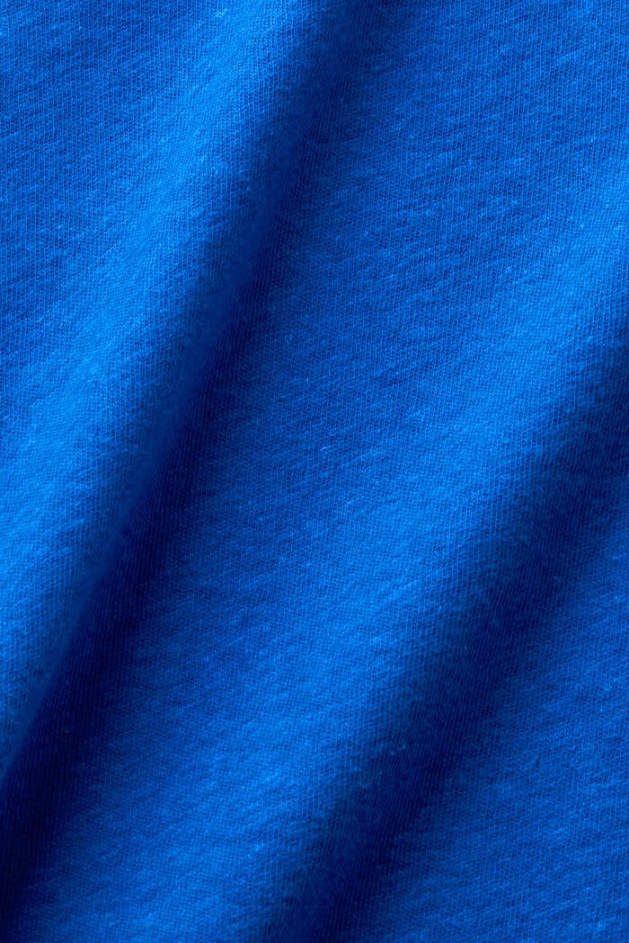 T-shirt van katoen en linnen, BRIGHT BLUE, detail image number 5