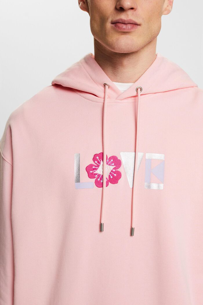 Uniseks oversized hoodie met print, PASTEL PINK, detail image number 2